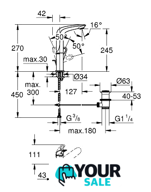 Смеситель Grohe Eurostyle 23569LS3 - Изображение №2 — Интернет-магазин Your Sale