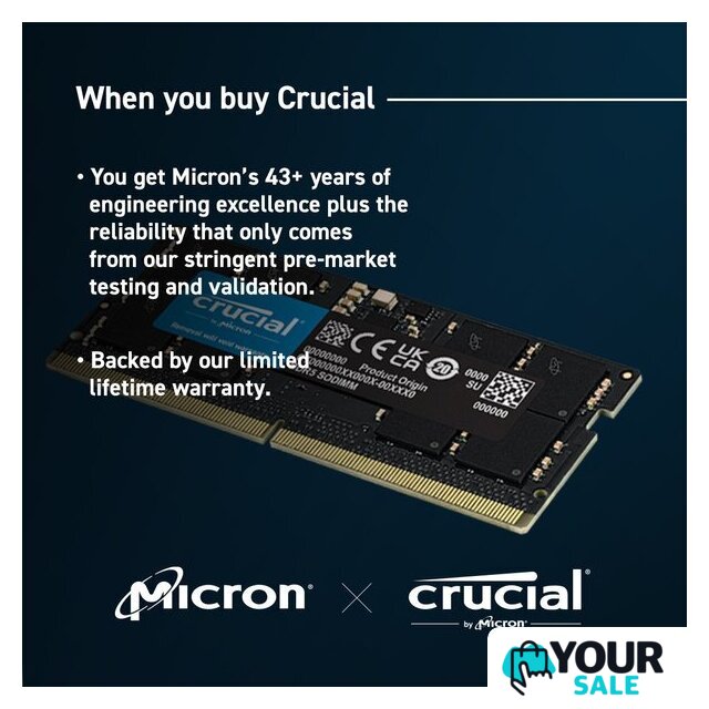 Оперативная память Crucial 2x32ГБ DDR5 SODIMM 4800 МГц CT2K32G48C40S5 - Изображение №3 — Интернет-магазин Your Sale