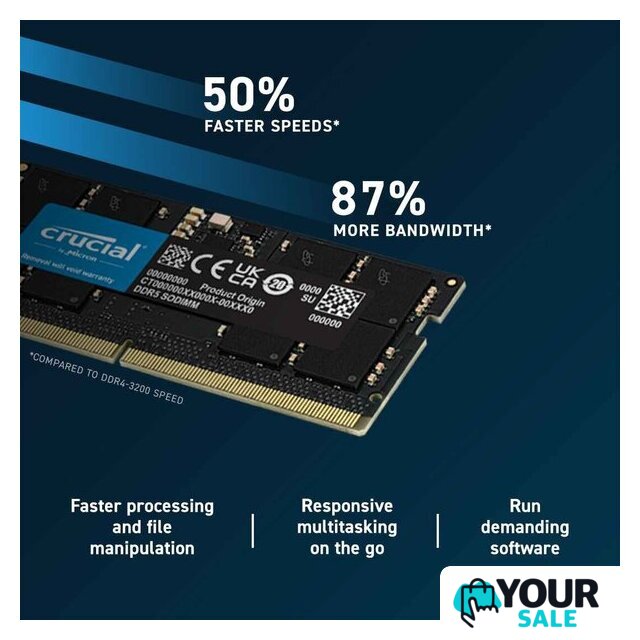Оперативная память Crucial 2x32ГБ DDR5 SODIMM 4800 МГц CT2K32G48C40S5 - Изображение №4 — Интернет-магазин Your Sale