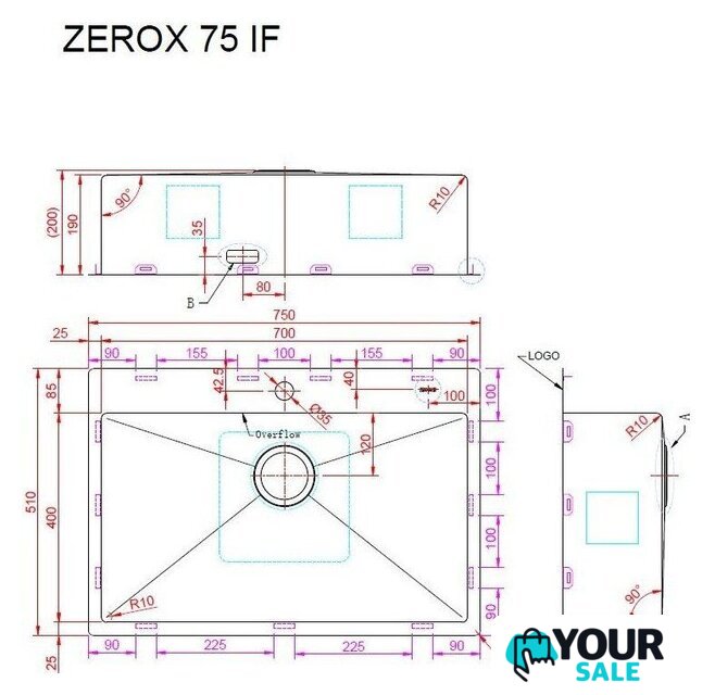 Кухонная мойка ZorG Zerox 75 IF Steel - Изображение №4 — Интернет-магазин Your Sale