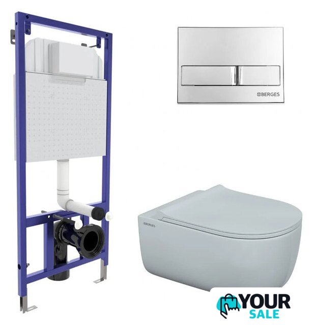 Унитаз подвесной Berges Wasserhaus Ego XL Rimless + Toma Slim SO + Novum525 + L3 043203 - Изображение №1 — Интернет-магазин Your Sale