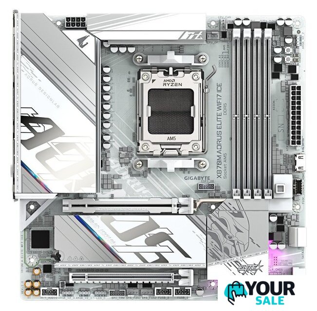 Материнская плата Gigabyte X870M Aorus Elite WiFi7 Ice - Изображение №1 — Интернет-магазин Your Sale