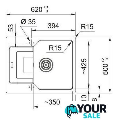 Кухонная мойка Franke Urban UBG 611-62 114.0697.753 (черный матовый) - Изображение №3 — Интернет-магазин Your Sale