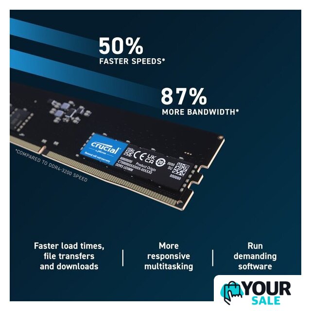 Оперативная память Crucial 8ГБ DDR5 5600 МГц CT8G56C46U5 - Изображение №3 — Интернет-магазин Your Sale