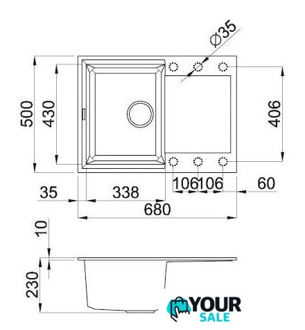 Кухонная мойка Elleci Easy 135 Cemento 48 - Изображение №2 — Интернет-магазин Your Sale