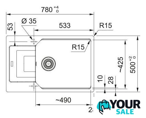 Кухонная мойка Franke Urban UBG 611-78 XL 114.0741.209 (оникс) - Изображение №3 — Интернет-магазин Your Sale