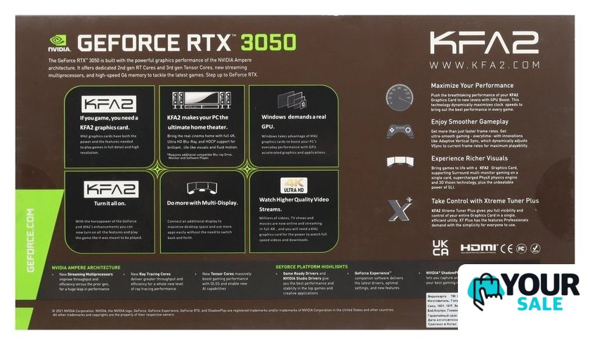 Видеокарта KFA2 GeForce RTX 3050 X 6GB 35NRLDHP9ODK - Изображение №8 — Интернет-магазин Your Sale