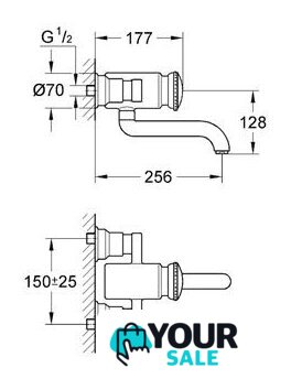 Смеситель Grohe Contromix Public 36113000 - Изображение №2 — Интернет-магазин Your Sale