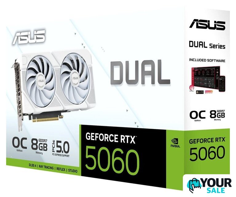 Видеокарта ASUS Dual GeForce RTX 5060 8GB GDDR7 White OC Edition DUAL-RTX5060-O8G-WHITE - Изображение №11 — Интернет-магазин Your Sale