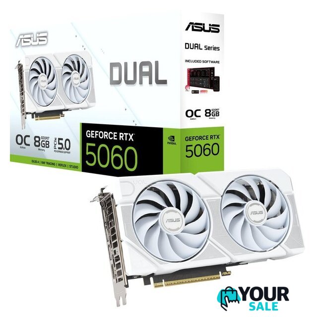 Видеокарта ASUS Dual GeForce RTX 5060 8GB GDDR7 White OC Edition DUAL-RTX5060-O8G-WHITE - Изображение №12 — Интернет-магазин Your Sale