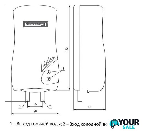 Проточный электрический водонагреватель-кран Elektromet Lider 3.5 (белый) [251-15-351] - Изображение №2 — Интернет-магазин Your Sale