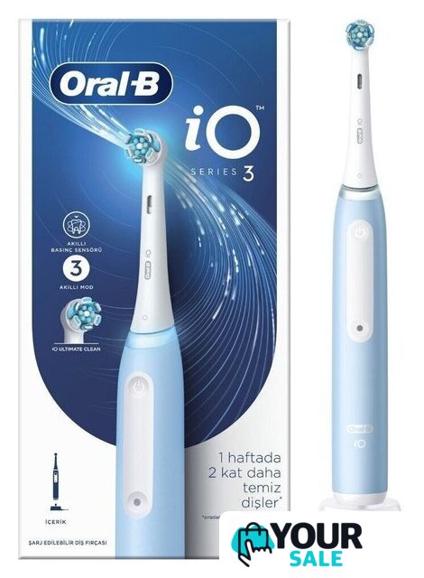 Электрическая зубная щетка Oral-B iO 3 (ледяной синий) - Изображение №1 — Интернет-магазин Your Sale