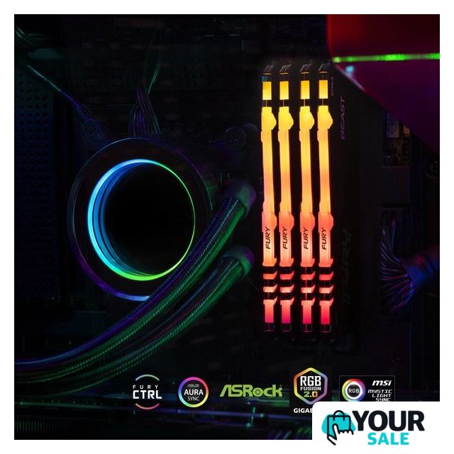 Оперативная память Kingston FURY Beast RGB 8ГБ DDR4 3200 МГц KF432C16BB2A/8 - Изображение №7 — Интернет-магазин Your Sale