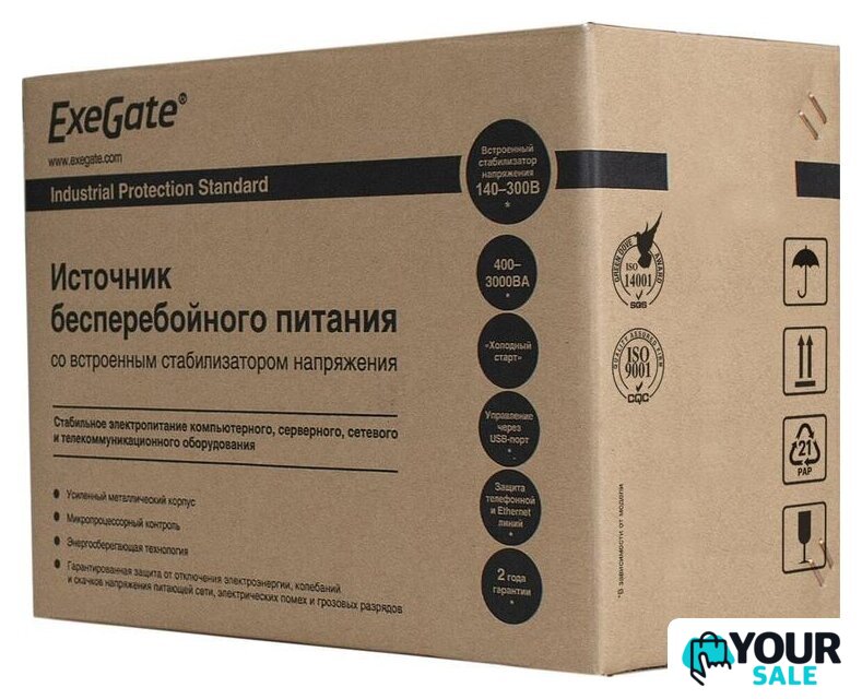 Источник бесперебойного питания ExeGate SpecialPro UNB-1600.LED.AVR.4SH.USB EP285507RUS - Изображение №3 — Интернет-магазин Your Sale