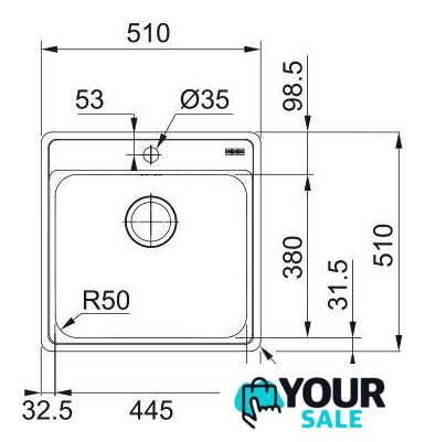 Кухонная мойка Franke BCX 610-51 TL 101.0689.942 (стальной) - Изображение №2 — Интернет-магазин Your Sale