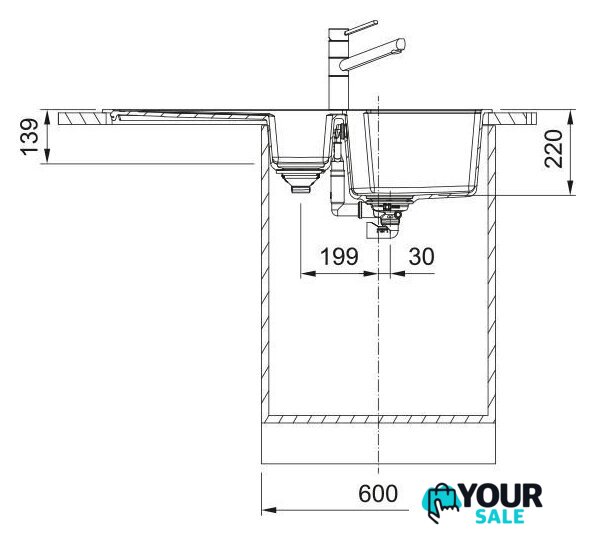 Кухонная мойка Franke Urban UBG 651-100 114.0741.215 (оникс) - Изображение №4 — Интернет-магазин Your Sale