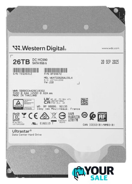 Жесткий диск WD Ultrastar DC HC590 26TB WUH722626ALE6L4 - Изображение №1 — Интернет-магазин Your Sale