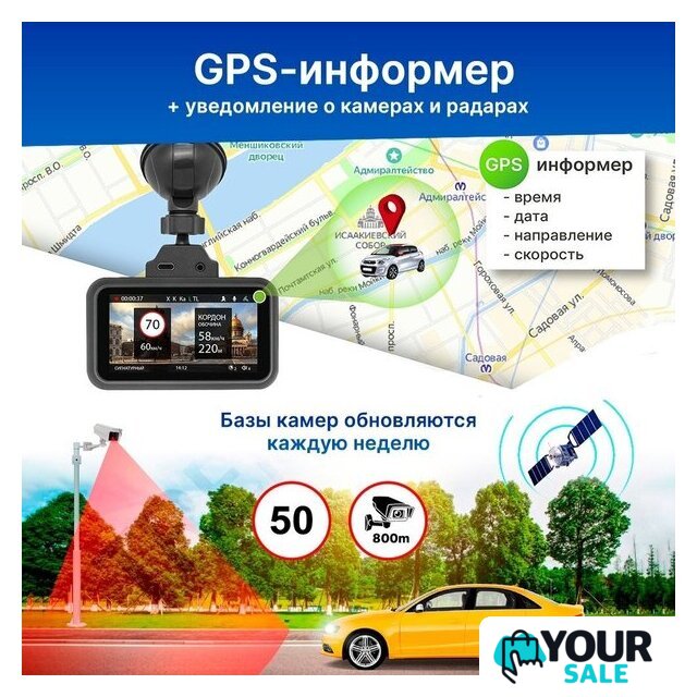 Видеорегистратор-GPS информатор (2в1) TrendVision TDR-725 Real 4K Max - Изображение №6 — Интернет-магазин Your Sale