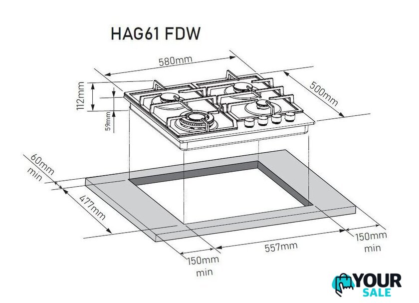 Варочная панель ZorG HAG61 FDW black - Изображение №9 — Интернет-магазин Your Sale