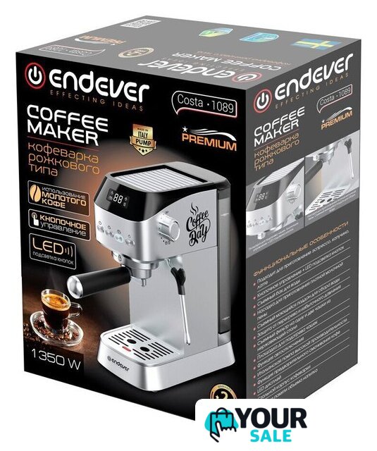 Рожковая кофеварка Endever Costa-1089 - Изображение №10 — Интернет-магазин Your Sale