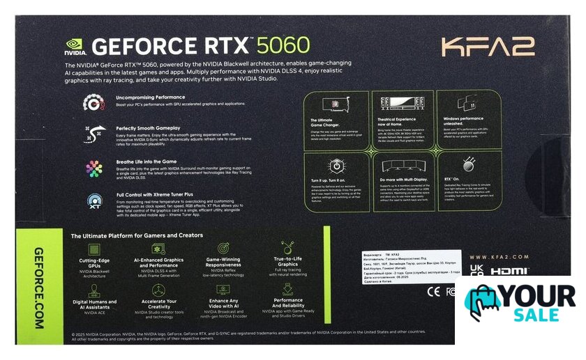 Видеокарта KFA2 GeForce RTX 5060 Core OC 56NSN8MDDCOK - Изображение №8 — Интернет-магазин Your Sale