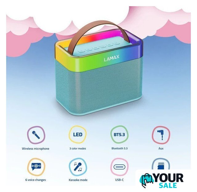 Беспроводная колонка Lamax KaraokeKid1 (голубой) - Изображение №3 — Интернет-магазин Your Sale