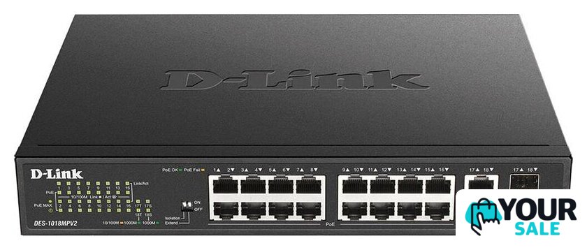 Неуправляемый коммутатор D-Link DES-1018MPV2/A1A - Изображение №1 — Интернет-магазин Your Sale