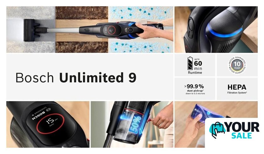 Пылесос Bosch Unlimited 9 BCS931BQC - Изображение №14 — Интернет-магазин Your Sale