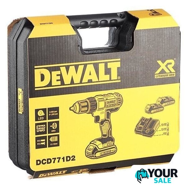 Дрель-шуруповерт DeWalt DCD771D2 (с 2-мя АКБ 2 Ah) - Изображение №3 — Интернет-магазин Your Sale