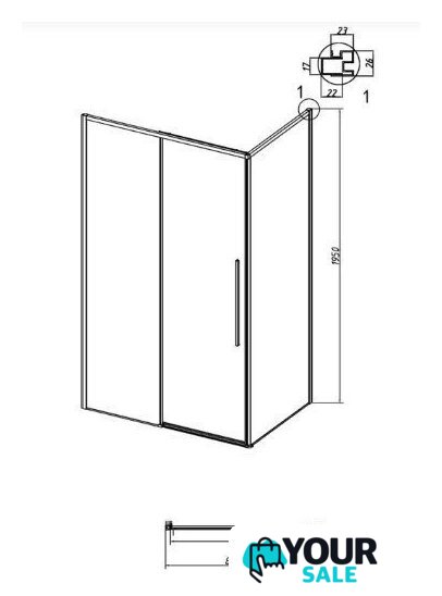 Душевая стенка Grossman Galaxy 90x195 200.K33.01.90.21.00 (черный матовый/стекло прозрачное) - Изображение №9 — Интернет-магазин Your Sale
