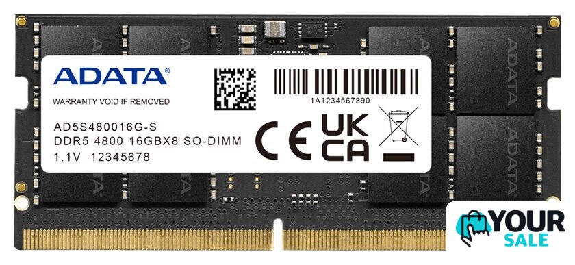 Оперативная память ADATA 16ГБ DDR5 SODIMM 4800 МГц AD5S480016G-S - Изображение №1 — Интернет-магазин Your Sale