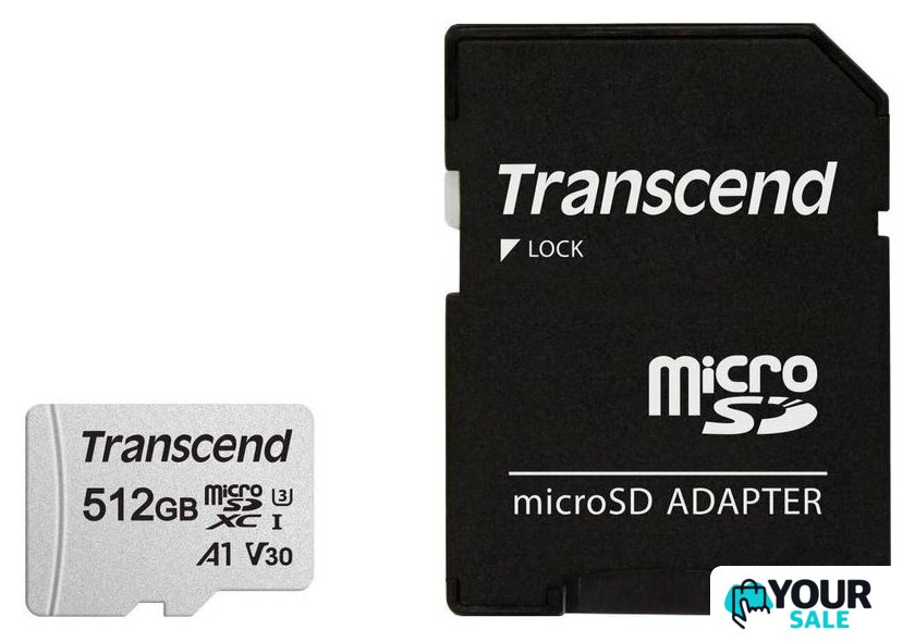Карта памяти Transcend microSDXC 300S 512GB (с адаптером) - Изображение №1 — Интернет-магазин Your Sale