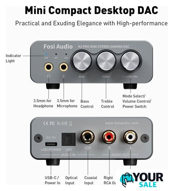 Настольный усилитель Fosi Audio K5 Pro - Изображение №2 — Интернет-магазин Your Sale