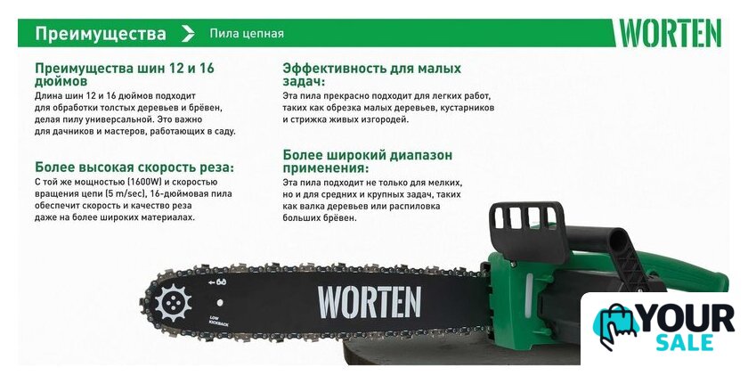 Электрическая пила Worten КА-90000347 - Изображение №9 — Интернет-магазин Your Sale