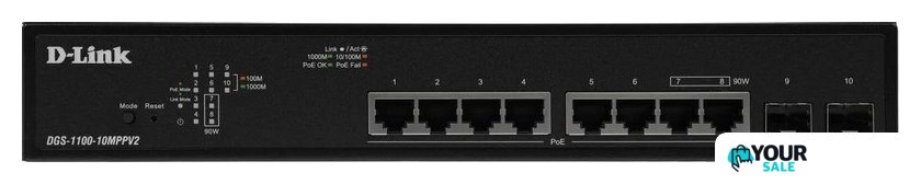 Управляемый коммутатор 2-го уровня D-Link DGS-1100-10MPPV2/A - Изображение №1 — Интернет-магазин Your Sale