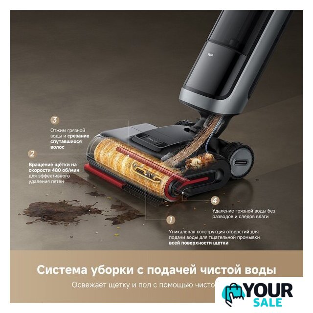 Вертикальный моющий пылесос Dreame H15 Pro Heat wet and dry Vacuum Cleaner (евровилка) - Изображение №10 — Интернет-магазин Your Sale