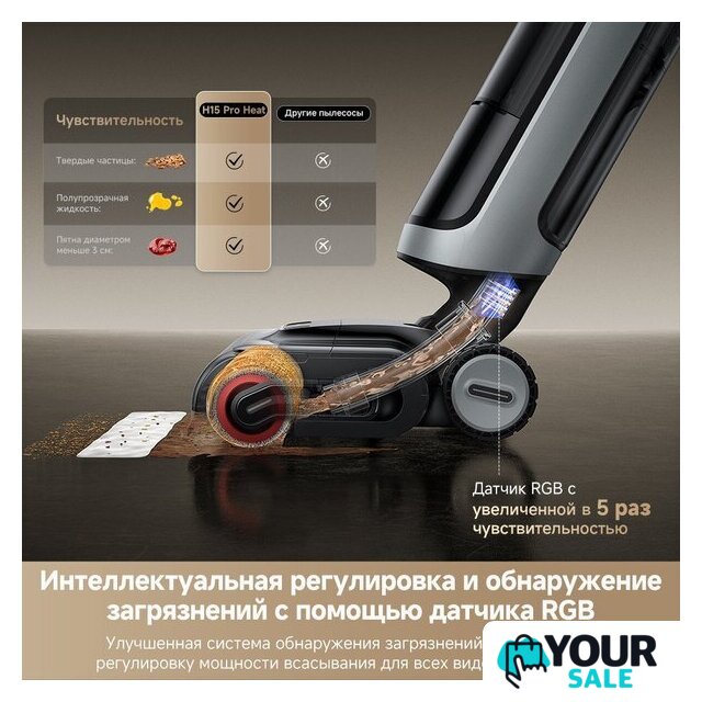 Вертикальный моющий пылесос Dreame H15 Pro Heat wet and dry Vacuum Cleaner (евровилка) - Изображение №13 — Интернет-магазин Your Sale