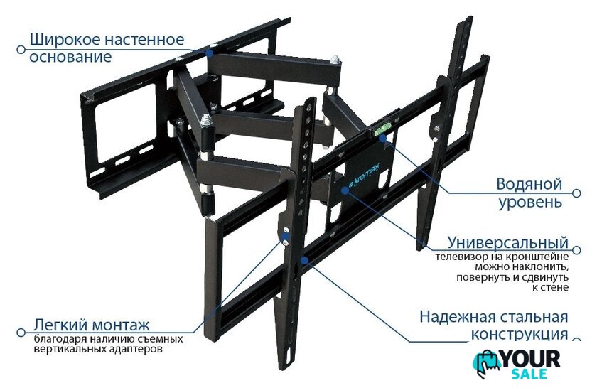 Кронштейн для телевизора Kromax Optima-409 (черный) - Изображение №2 — Интернет-магазин Your Sale