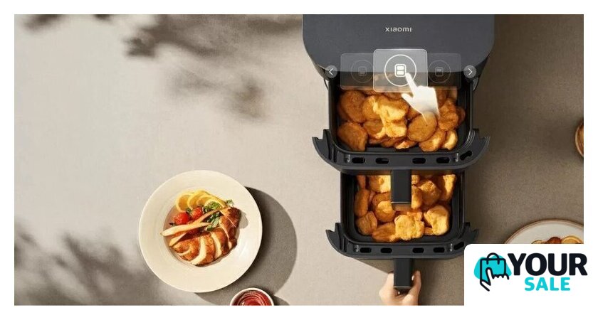 Аэрогриль (аэрофритюрница) Xiaomi Smart Double Stack Air Fryer 12L MAF-DS1201 (евровилка, черный) - Изображение №3 — Интернет-магазин Your Sale
