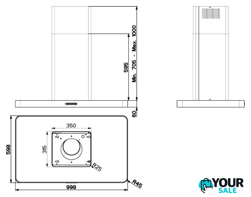 Кухонная вытяжка Faber T-Light Isola EV8P X A100 - Изображение №3 — Интернет-магазин Your Sale