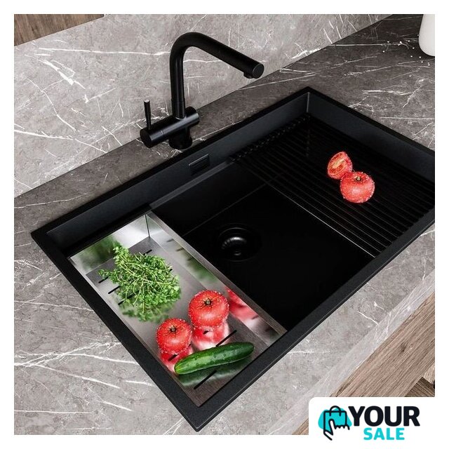 Кухонная мойка Globalo Miralio 80.1 Black/BL Mat - Изображение №4 — Интернет-магазин Your Sale