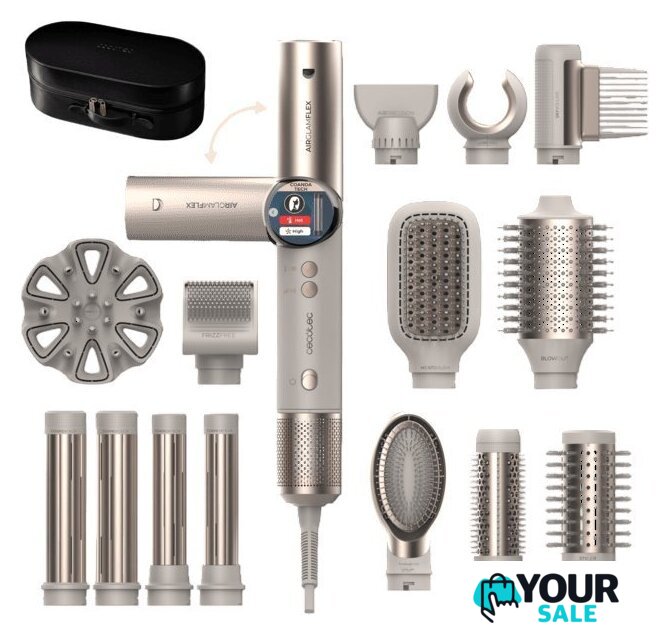 Мультистайлер Cecotec AirGlam 14 в 1 Flex Champagne 114727 - Изображение №1 — Интернет-магазин Your Sale
