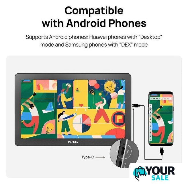 Графический монитор Parblo Coast 16 Pro Gen2 (черный) - Изображение №7 — Интернет-магазин Your Sale