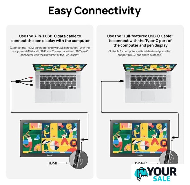 Графический монитор Parblo Coast 16 Pro Gen2 (черный) - Изображение №3 — Интернет-магазин Your Sale