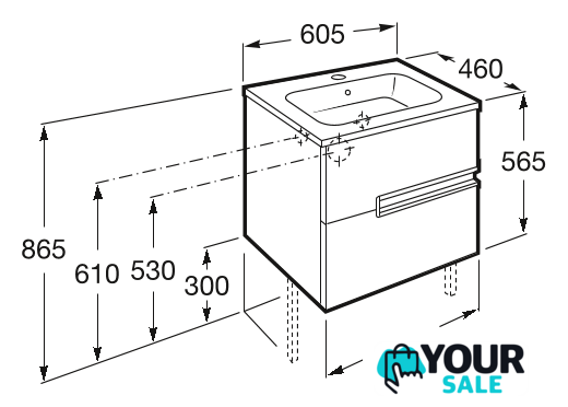 Умывальник Roca Victoria N 32799E000 - Изображение №2 — Интернет-магазин Your Sale