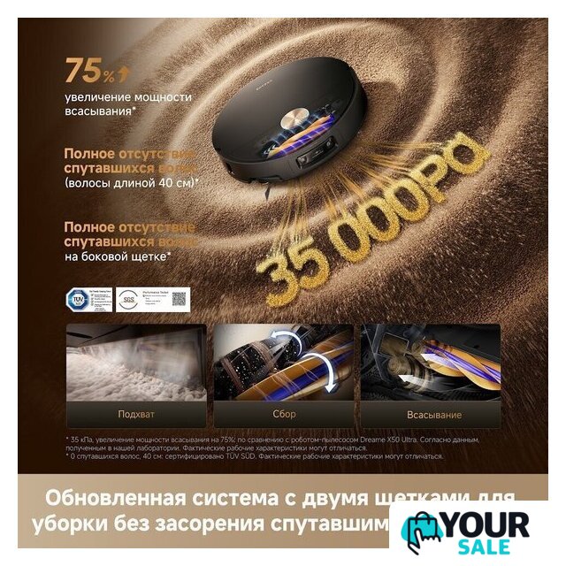 Робот-пылесос Dreame Robot Vacuum X60 Ultra Complete Black RLX87DE (евровилка, черный) - Изображение №21 — Интернет-магазин Your Sale