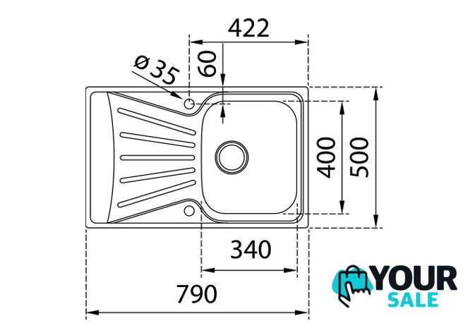 Кухонная мойка TEKA Starbright 45 E-XM 1B 1D - Изображение №2 — Интернет-магазин Your Sale