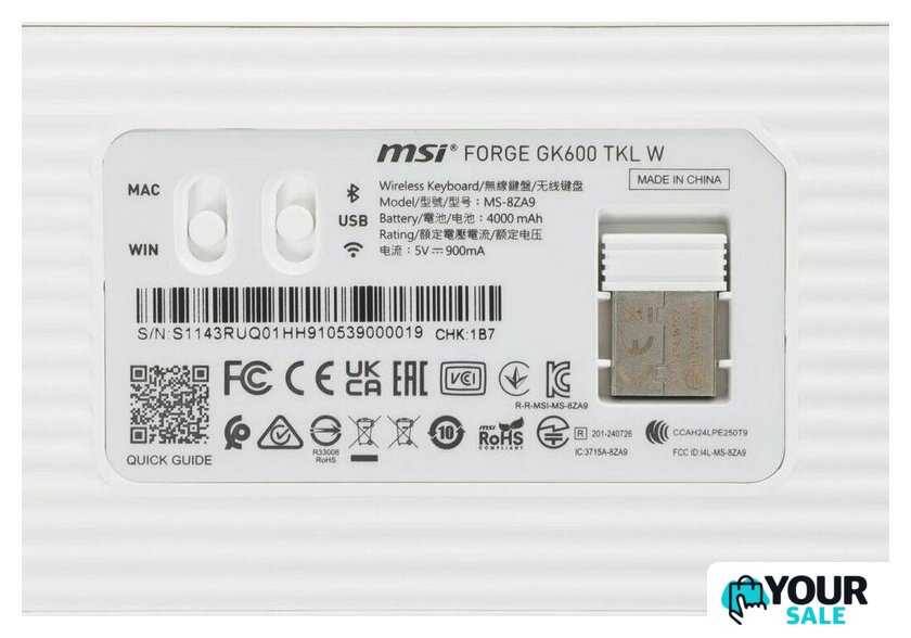 Клавиатура MSI Forge GK600 TKL Wireless Violet - Изображение №11 — Интернет-магазин Your Sale
