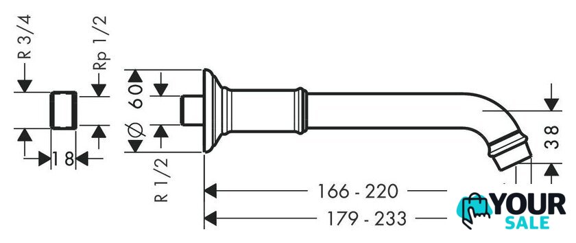 Излив Axor Montreux 16541000 - Изображение №2 — Интернет-магазин Your Sale