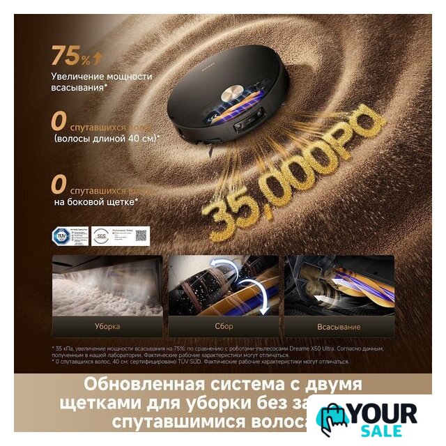 Робот-пылесос Dreame Robot Vacuum X60 Master Black RLX88DE (евровилка, черный) - Изображение №14 — Интернет-магазин Your Sale
